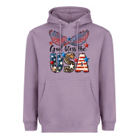 Lavender Western God Bless The USA Heavyweight Hoodie - LillyAllenDesigns