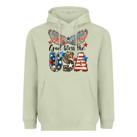 Matcha Western God Bless The USA Heavyweight Hoodie - LillyAllenDesigns