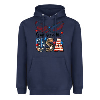 Navy Western God Bless The USA Heavyweight Hoodie - LillyAllenDesigns
