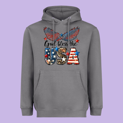 Western God Bless The Usa Heavyweight Hoodie Designed By Lillyallendesigns