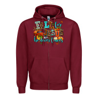 Burgundy fall for jesus he never leaves Zipper Hoodie - AdoDesignShop