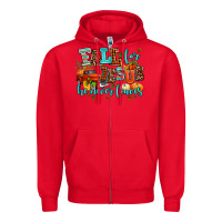 Red fall for jesus he never leaves Zipper Hoodie - AdoDesignShop
