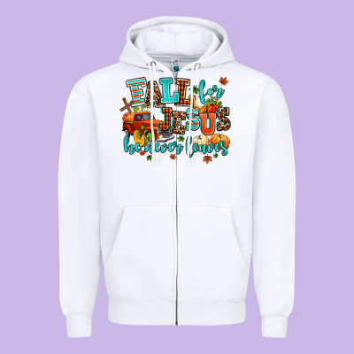 Fall For Jesus He Never Leaves Zipper Hoodie Designed By Adodesignshop