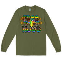 Army Green free dad hugs Long Sleeve Tee - CowhideDigitalArt