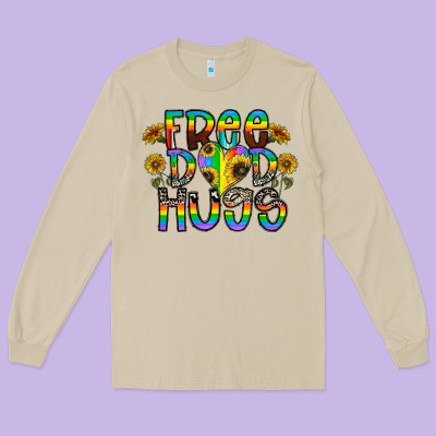 Free Dad Hugs Long Sleeve Tee Designed By Cowhidedigitalart