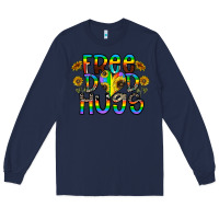 Navy free dad hugs Long Sleeve Tee - CowhideDigitalArt