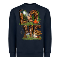 Navy love camping Heavyweight Sweatshirt - texasbilliewilder