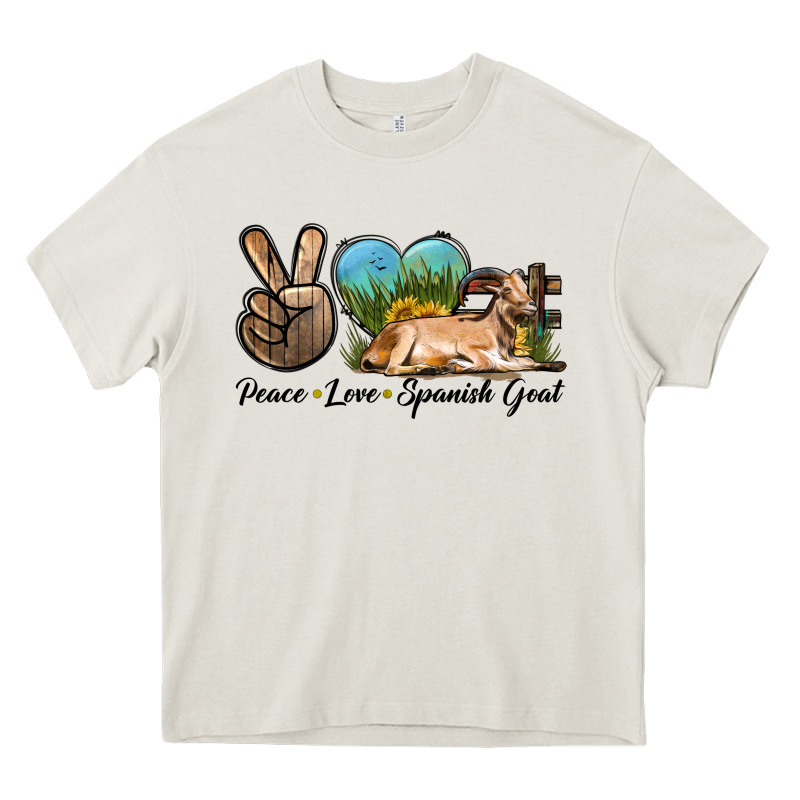 Peace Love Spanish Goat Heavy Core Tee by LillyAllenDesigns | Teevron