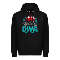 Black birthday diva turquoise Premium Hoodie - MaliasSmallBusiness