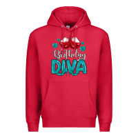 Cardinal birthday diva turquoise Premium Hoodie - MaliasSmallBusiness