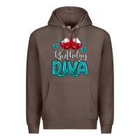 Coffee birthday diva turquoise Premium Hoodie - MaliasSmallBusiness