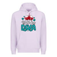 Lilac birthday diva turquoise Premium Hoodie - MaliasSmallBusiness