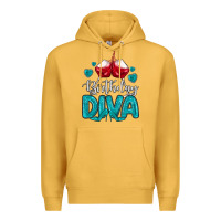 Mustard birthday diva turquoise Premium Hoodie - MaliasSmallBusiness