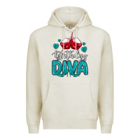 Oatmeal Heather birthday diva turquoise Premium Hoodie - MaliasSmallBusiness