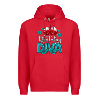 Red birthday diva turquoise Premium Hoodie - MaliasSmallBusiness