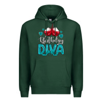 Sports Green birthday diva turquoise Premium Hoodie - MaliasSmallBusiness