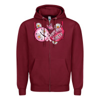 Burgundy Hour Breast Cancer Bra Zipper Hoodie - Artiststas