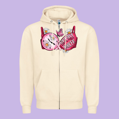 Hour Breast Cancer Bra Zipper Hoodie Designed By Artiststas
