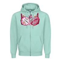 Seafoam Hour Breast Cancer Bra Zipper Hoodie - Artiststas