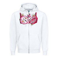 White Hour Breast Cancer Bra Zipper Hoodie - Artiststas