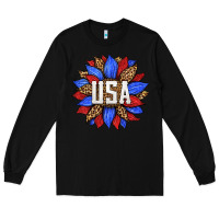 Black american sunflower Long Sleeve Tee - HRA Design Shop