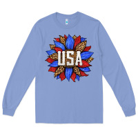 Colony Blue american sunflower Long Sleeve Tee - HRA Design Shop