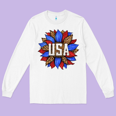 American Sunflower Long Sleeve Tee Designed By Hra Design Shop