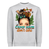 Messy Bun Camp Hair Dont Care Heavyweight Sweatshirt | Teevron