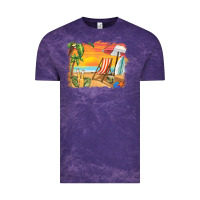 Cloud Purple sunset beach background Vintage Tee - BarkalooDesign