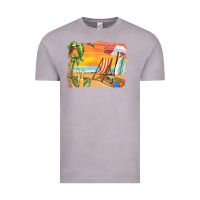 Vintage Zinc sunset beach background Vintage Tee - BarkalooDesign