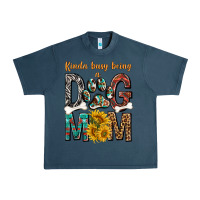 Midnight Navy kinda busy being a dog mom Urban Heavy Tee - texasbilliewilder