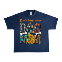 Navy kinda busy being a dog mom Urban Heavy Tee - texasbilliewilder