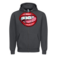 Smoke Lips Dental Braces Zipper Hoodie - Artiststas