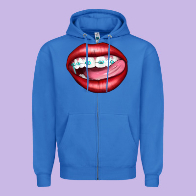Lips Dental Braces Zipper Hoodie Designed By Artiststas