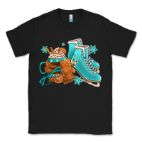 Black Winter Ice Skating Boots And Coffee Classic Tee - FaDigitalArtStudio