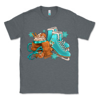 Charcoal Heather Winter Ice Skating Boots And Coffee Classic Tee - FaDigitalArtStudio