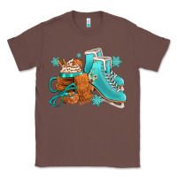 Chestnut Winter Ice Skating Boots And Coffee Classic Tee - FaDigitalArtStudio