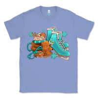 Colony Blue Winter Ice Skating Boots And Coffee Classic Tee - FaDigitalArtStudio