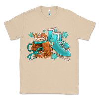 Mushroom Winter Ice Skating Boots And Coffee Classic Tee - FaDigitalArtStudio