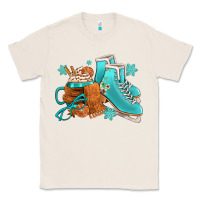 Natural Winter Ice Skating Boots And Coffee Classic Tee - FaDigitalArtStudio