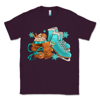 Plum Winter Ice Skating Boots And Coffee Classic Tee - FaDigitalArtStudio