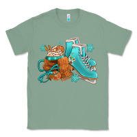 Sage Winter Ice Skating Boots And Coffee Classic Tee - FaDigitalArtStudio