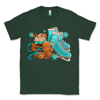 Sports Green Winter Ice Skating Boots And Coffee Classic Tee - FaDigitalArtStudio