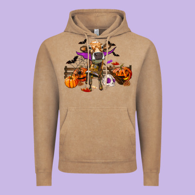 Vintage Hoodie Heifer Cow Halloween