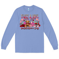 Colony Blue just  girl who loves valentines day Long Sleeve Tee - RacoonDesign