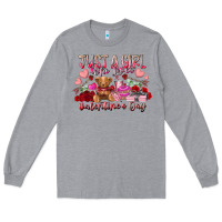 Heather Grey just  girl who loves valentines day Long Sleeve Tee - RacoonDesign