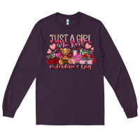 Plum just  girl who loves valentines day Long Sleeve Tee - RacoonDesign