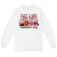 White just  girl who loves valentines day Long Sleeve Tee - RacoonDesign