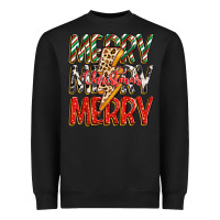 Black merry christmas lightning bolt Heavyweight Sweatshirt - Zillion Design Studio