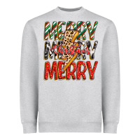 Heather Grey merry christmas lightning bolt Heavyweight Sweatshirt - Zillion Design Studio